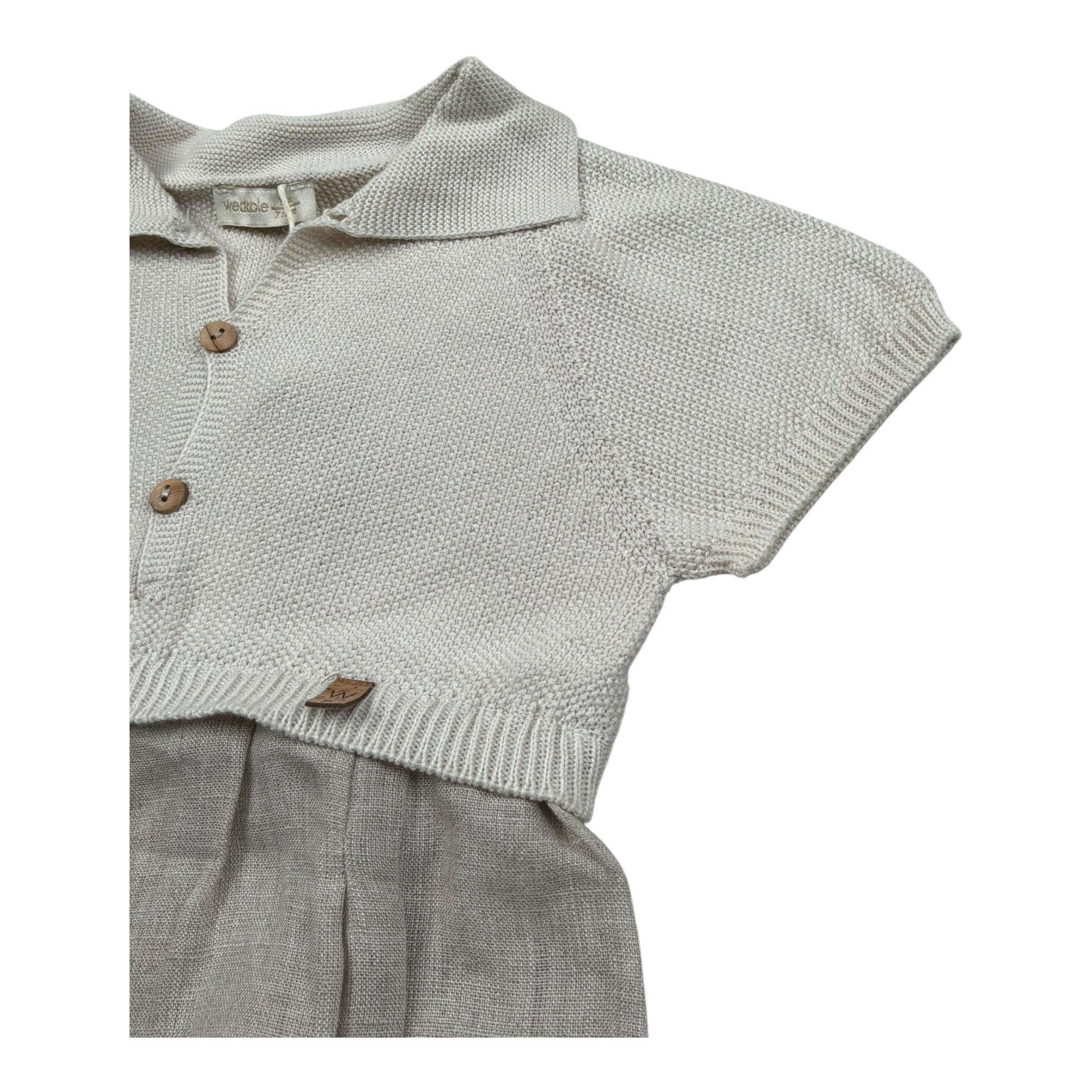 Wedoble Pagliaccetto Mezza Manica Tinta Unita per Neonato V2408305L BEIGE WEDOBLE 