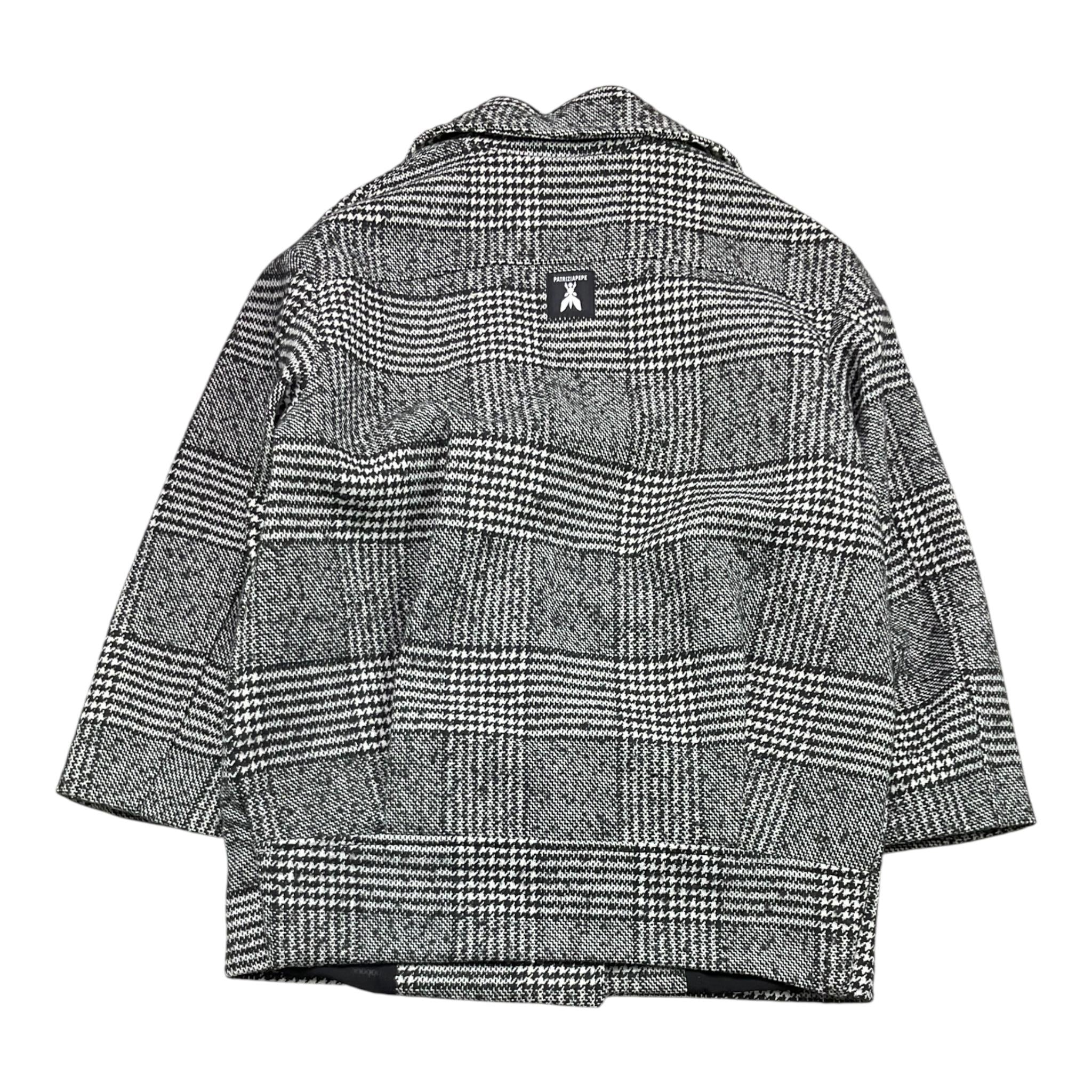 PATRIZIA PEPE cappotto bicolore doppiopetto con microfantasia Bianco/nero per Bambina 7O0029X BIANCO/NERO PATRIZIA PEPE 