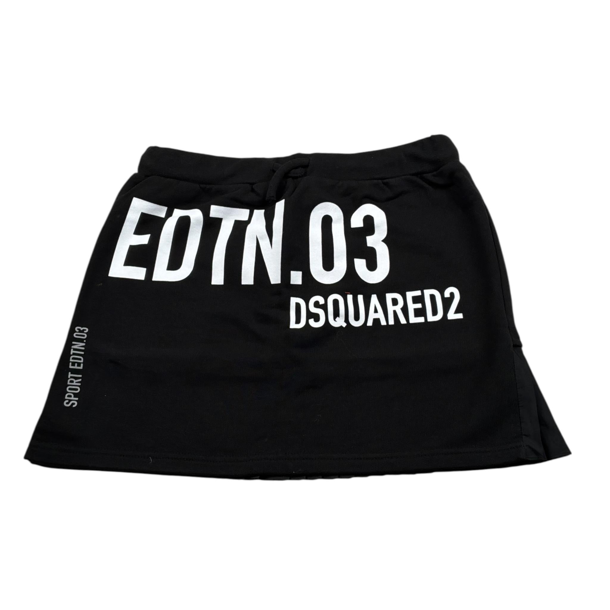 Dsquared2 Gonna tinta unita con Stampa Nero per Bambina DQ1656 NERO DSQUARED2 