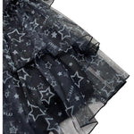 Met Gonna Tinta Unita con Tulle E Fantasia Stelle per Bambina ME340 NERO MET 