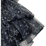 Met Gonna Tinta Unita con Tulle E Fantasia Stelle per Bambina ME340 NERO MET 