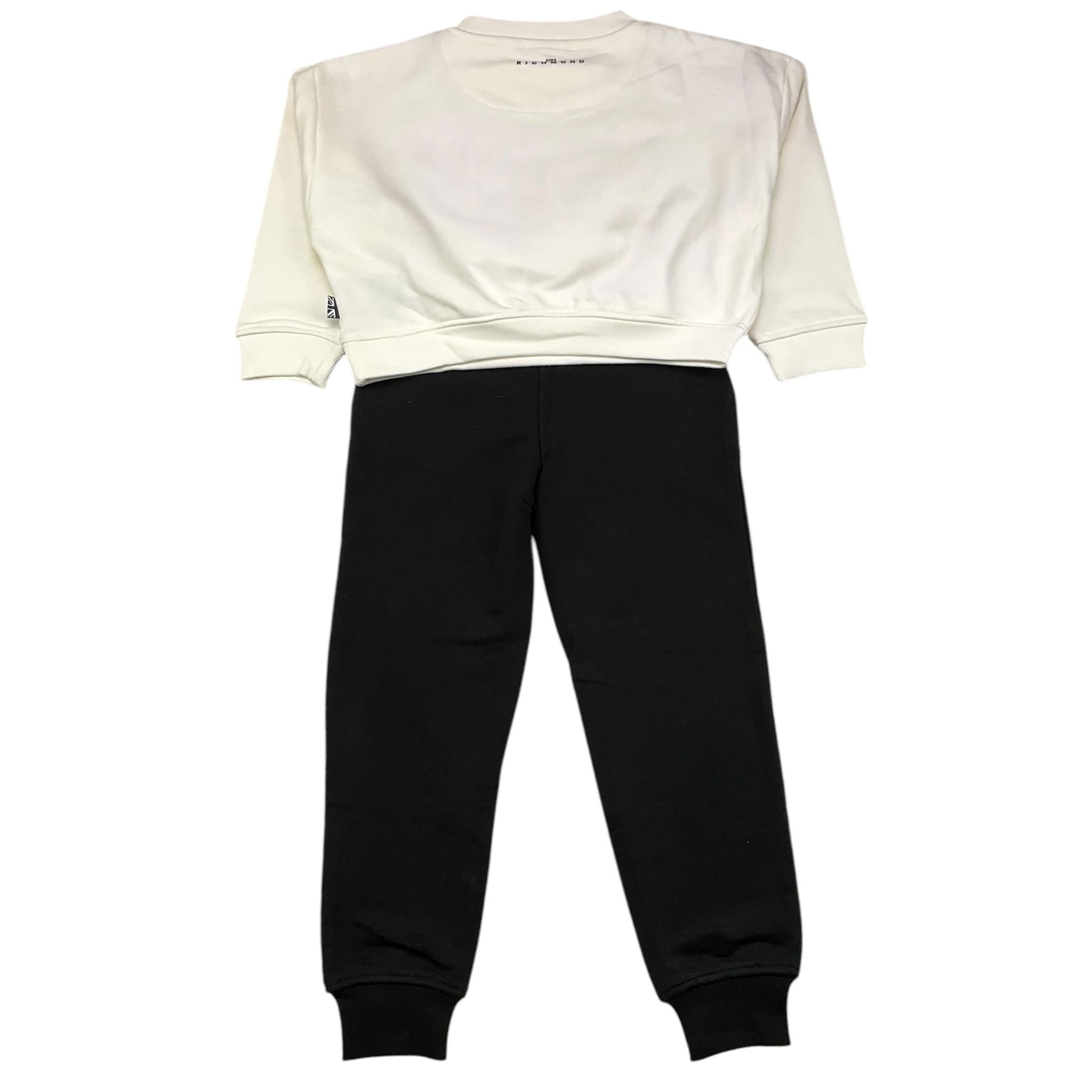 JOHN RICHMOND completo 2 pezzi felpa-pantalone bicolore Bianco/nero per Bambina RGA24125CF BIANCO/NERO JOHN RICHMOND 