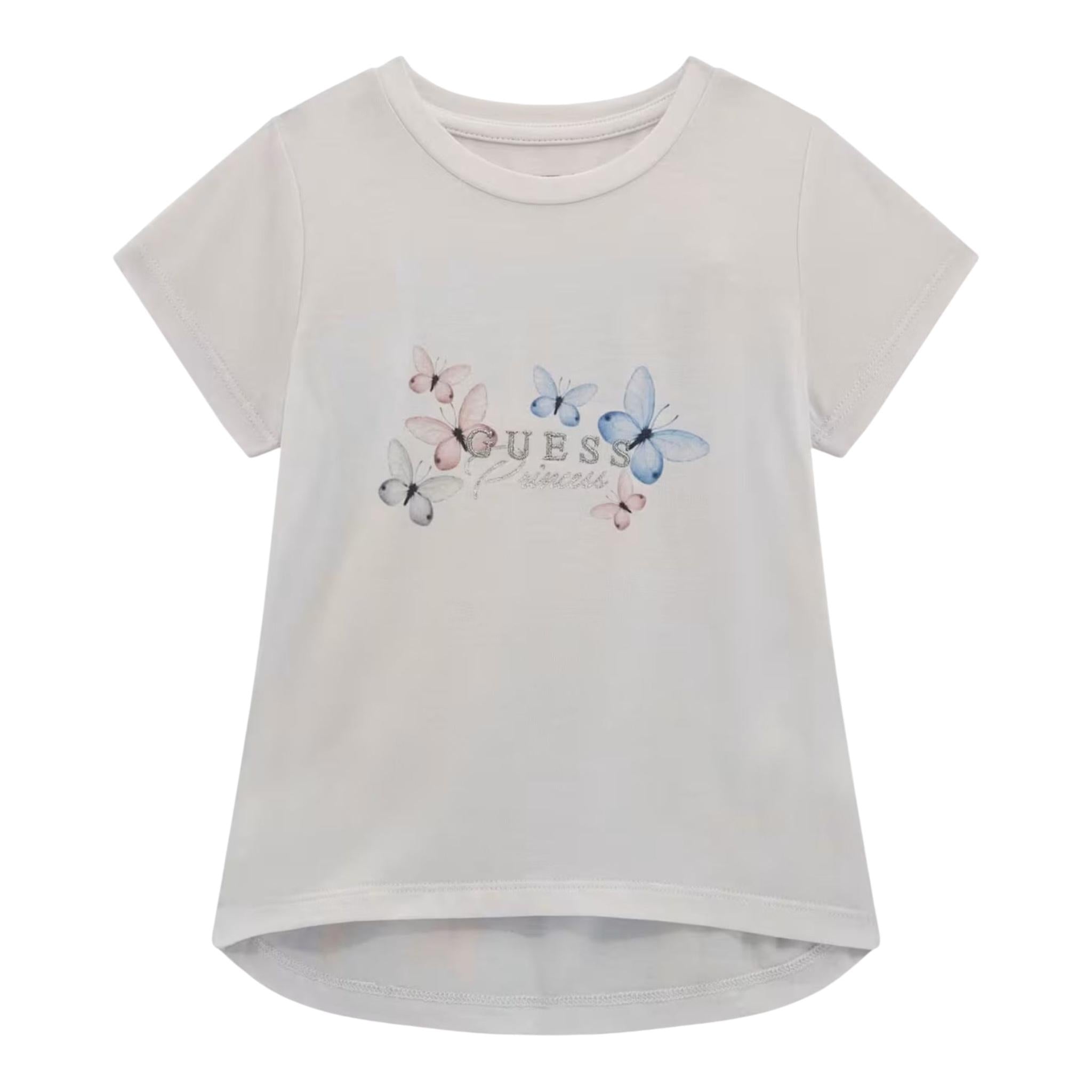 Guess T-Shirt Girocollo Tinta Unita con Logo per Neonata K5RI27K6YW0 BIANCO GUESS 