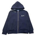 SUN68 felpa con zip e cappuccio tinta unita Blu per Bambino F44302X BLU SUN68 