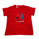 Mini Banda T-Shirt Girocollo Tinta Unita con Stampa per Neonato 326327 ROSSO MINI BANDA 