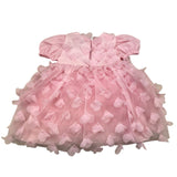 Simonetta Einfarbiges Halbarmkleid mit rosa Tüll für Baby Mädchen