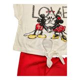Kangaroo Complete 2-teiliges T-Shirt-Leggings Weiß/Rot für Baby Mädchen