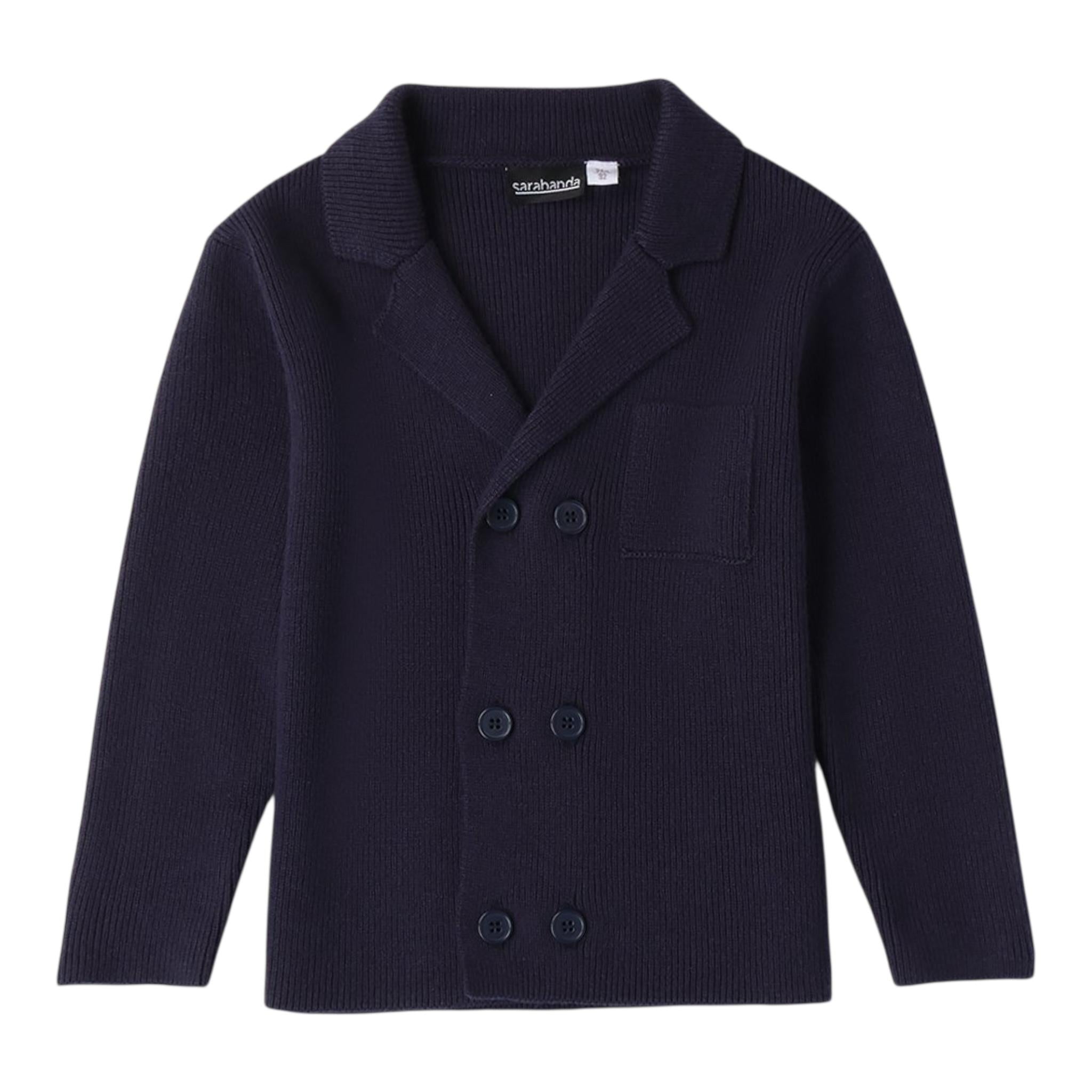 SARABANDA cardigan tinta unita doppio petto Blu per Bambino 0A106 BLU SARABANDA 