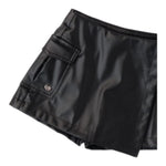 SARABANDA short in ecopelle tinta unita Nero per Bambina A240X NERO SARABANDA 
