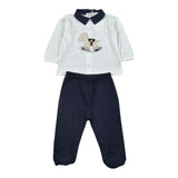 Lalalu' Completo 2 Pezzi Shirt-Ghettina per Neonato CPL6P BIANCO/BLU LALALU' 