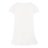 Monnalisa Maxi T-Shirt Girocollo Tinta Unita con Brillantini per Bambina 19E620 BIANCO MONNALISA 