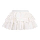 Dou Dou Gonna Tinta Unita con Balze E Elastico In Vita per Bambina DW7A61 BIANCO DOU DOU 