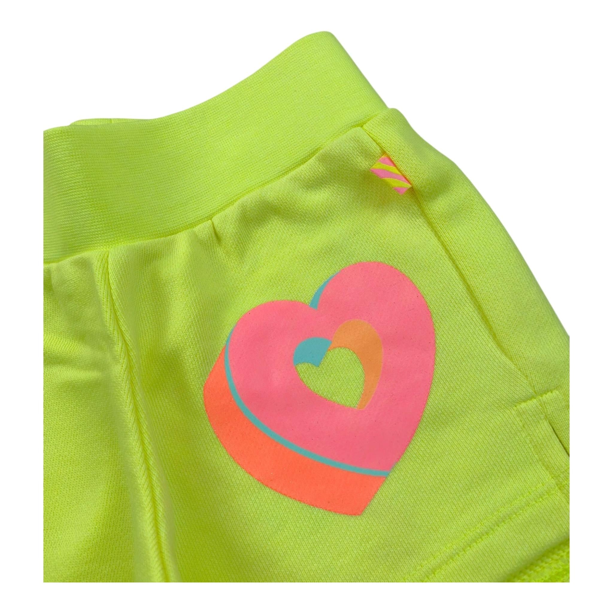 Billieblush Short Tinta Unita con Stampa per Bambina U21044X GIALLO FLUO BillIEBLUSH 