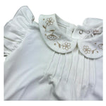 Le Bebe Pagliaccetto Mezza Manica Tinta Unita per Neonata LBG6308 BIANCO LE BEBE 
