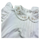 Le Bebe Pagliaccetto Mezza Manica Tinta Unita per Neonata LBG6308 BIANCO LE BEBE 