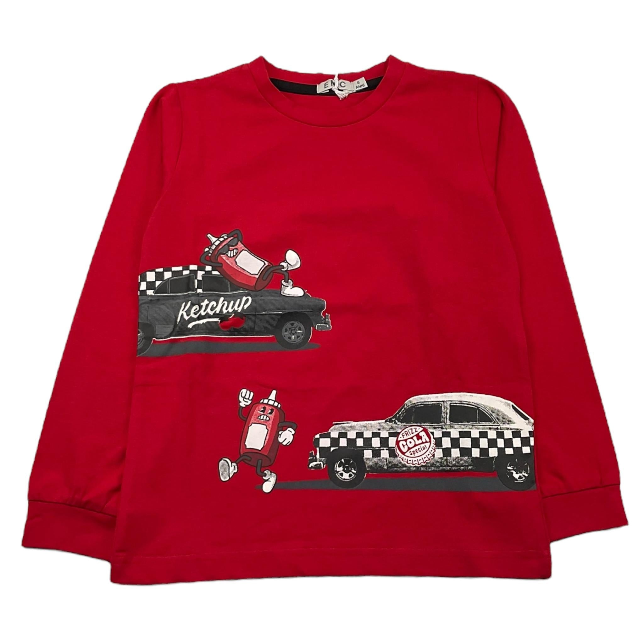 EMC shirt girocollo tinta unita con stampa in contrasto Rosso per Bambino BX2305 ROSSO EMC 