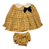Valentina Bebes Set Einfarbig Kleid-Coulotte Keks Für Neugeborene