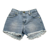 Lu Lu By Miss Grant Short In Denim tinta unita con Elastico In Vita Azzurro per Bambina LL3376 AZZURRO LU LU BY MISS GRANT 