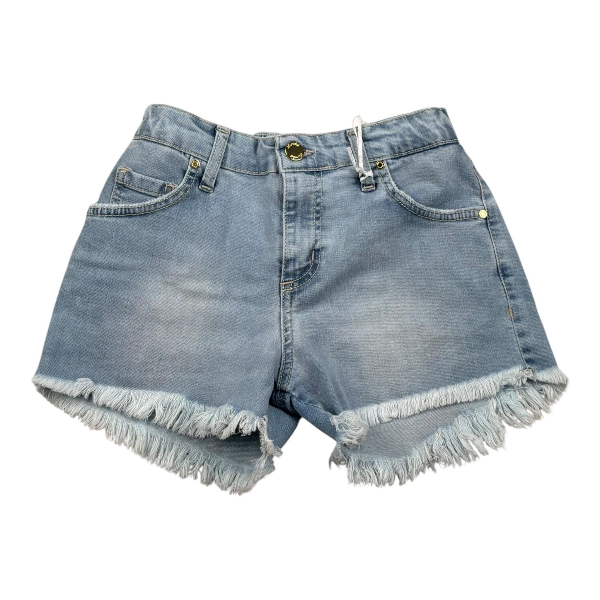 Lu Lu By Miss Grant Short In Denim tinta unita con Elastico In Vita Azzurro per Bambina LL3376 AZZURRO LU LU BY MISS GRANT 