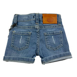 Never Too Baby Bermudashorts aus festem Denim mit verstellbarer Taille in Hellblau