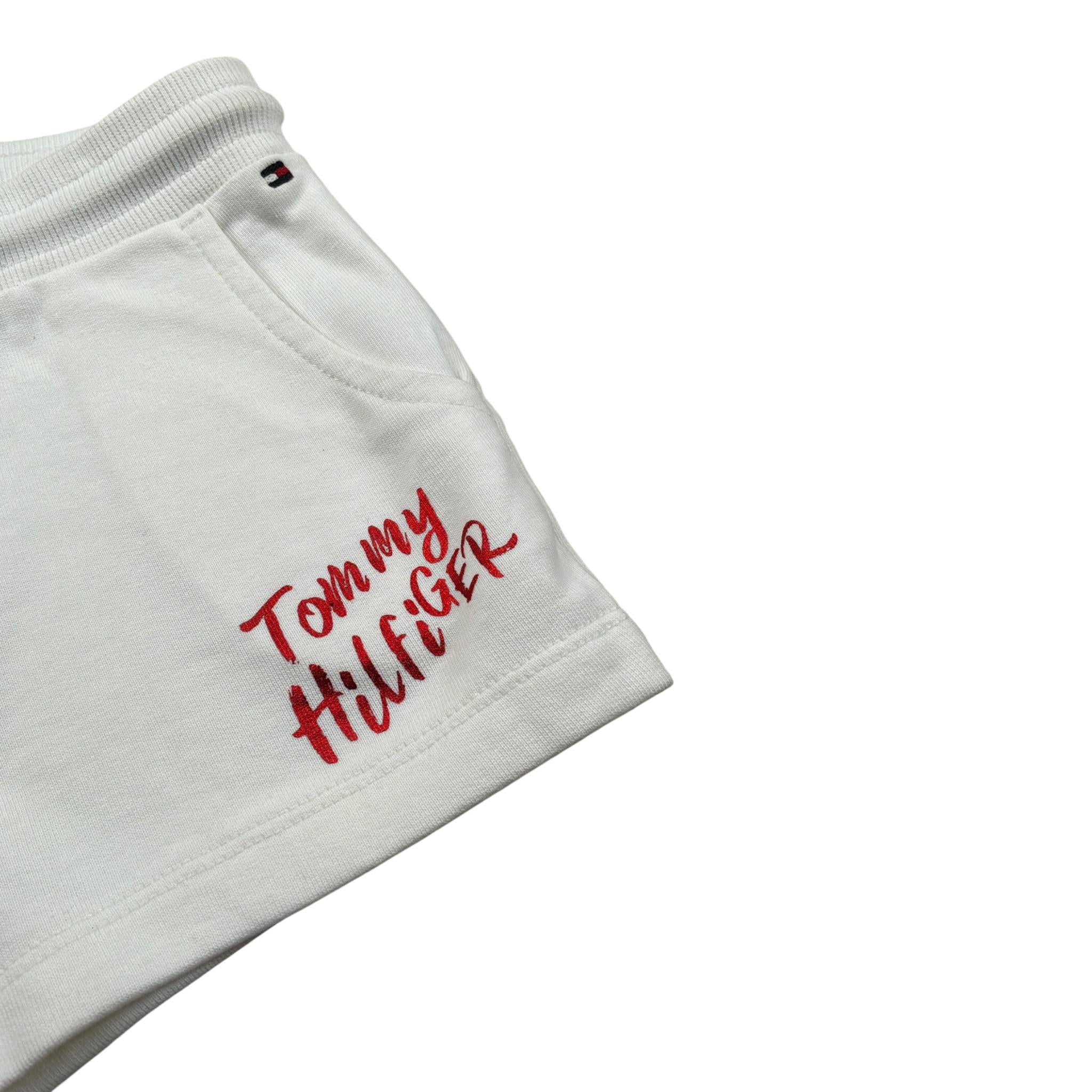 Tommy Hilfiger Short tinta unita con Logo Bianco per Bambina KG0KG05061 BIANCO TOMMY HILFIGER 