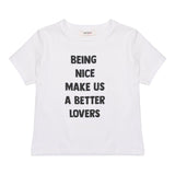 Vicolo T-Shirt Rundhals Einfarbig mit Print Weiß für Mädchen
