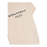 Balmain T-Shirt Rundhalsausschnitt Einfarbig mit Kontrastdruck Beige für Jungen