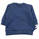 NAME.IT felpa chiusa girocollo tinta unita con stampa in contrasto Blu per Neonato 13212747 BLU NAME.IT 