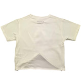 Vicolo Einfarbiges Rundhals-T-Shirt mit Knoten Creme für Mädchen