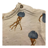Play Up T-Shirt Rundhalsausschnitt Einfarbig mit Kontrastdrucken Beige für Neugeborene