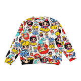 Mousse Felpa Girocollo Tinta Unita con Fantasia per Bambina SKFG375 BIANCO MOUSSE 