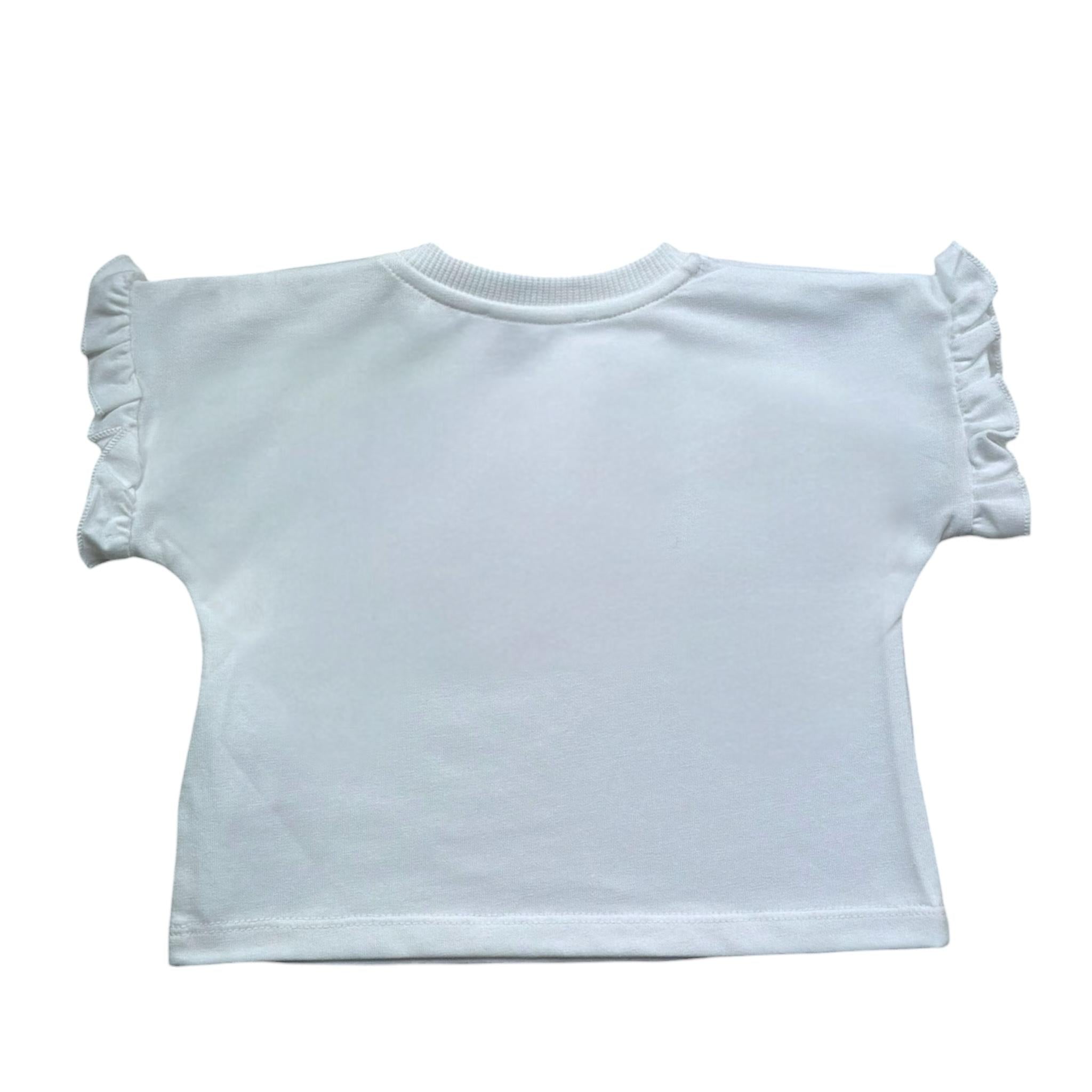 Moschino T-Shirt Girocollo Tinta Unita con Stampa per Neonata MDM03O BIANCO MOSCHINO 