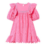 Twinset Abito Tinta Unita Traforato per Bambina 231GJ2QAG ROSA TWINSET 