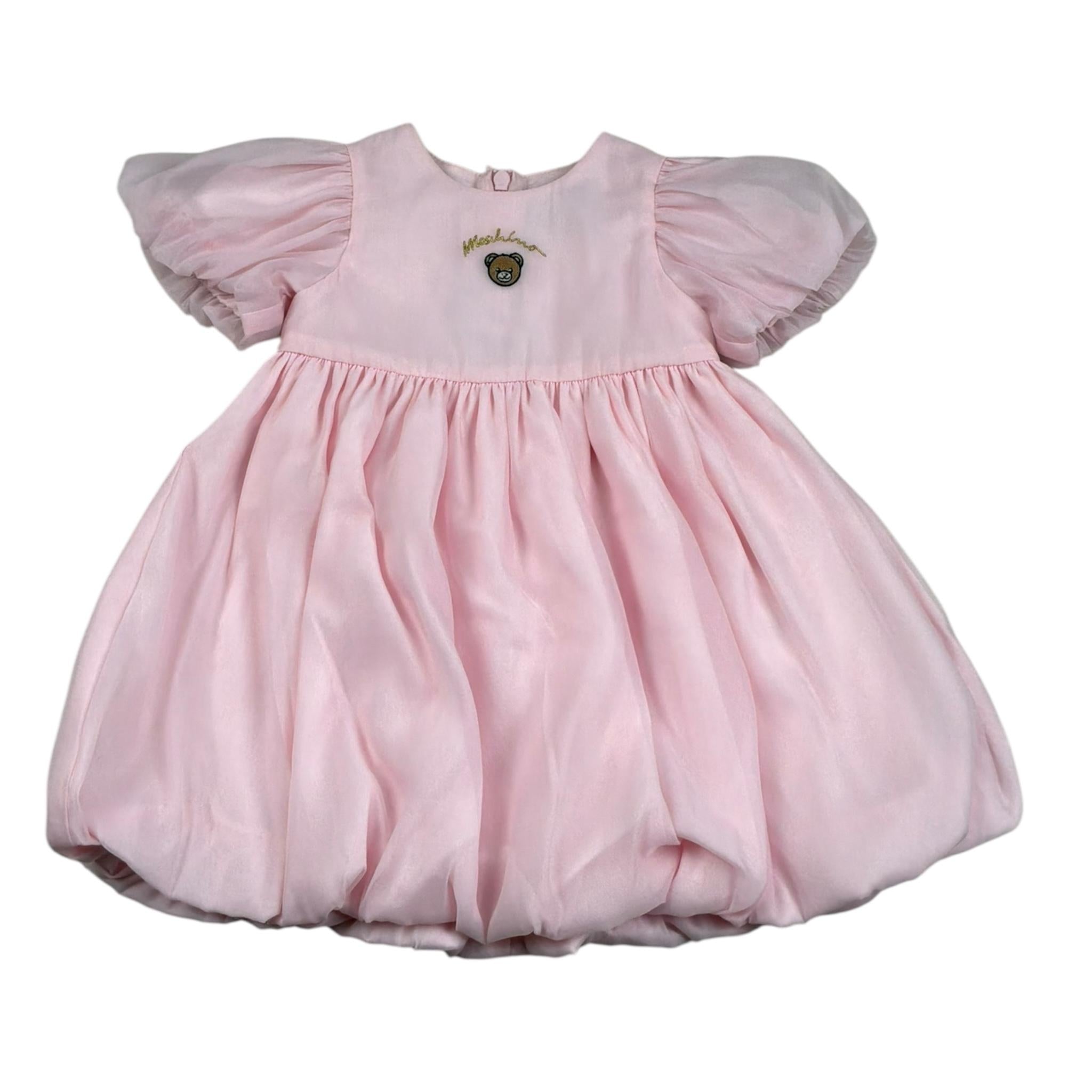 Moschino Abito Tinta Unita con Stampa per Neonata MDV0DE ROSA MOSCHINO 