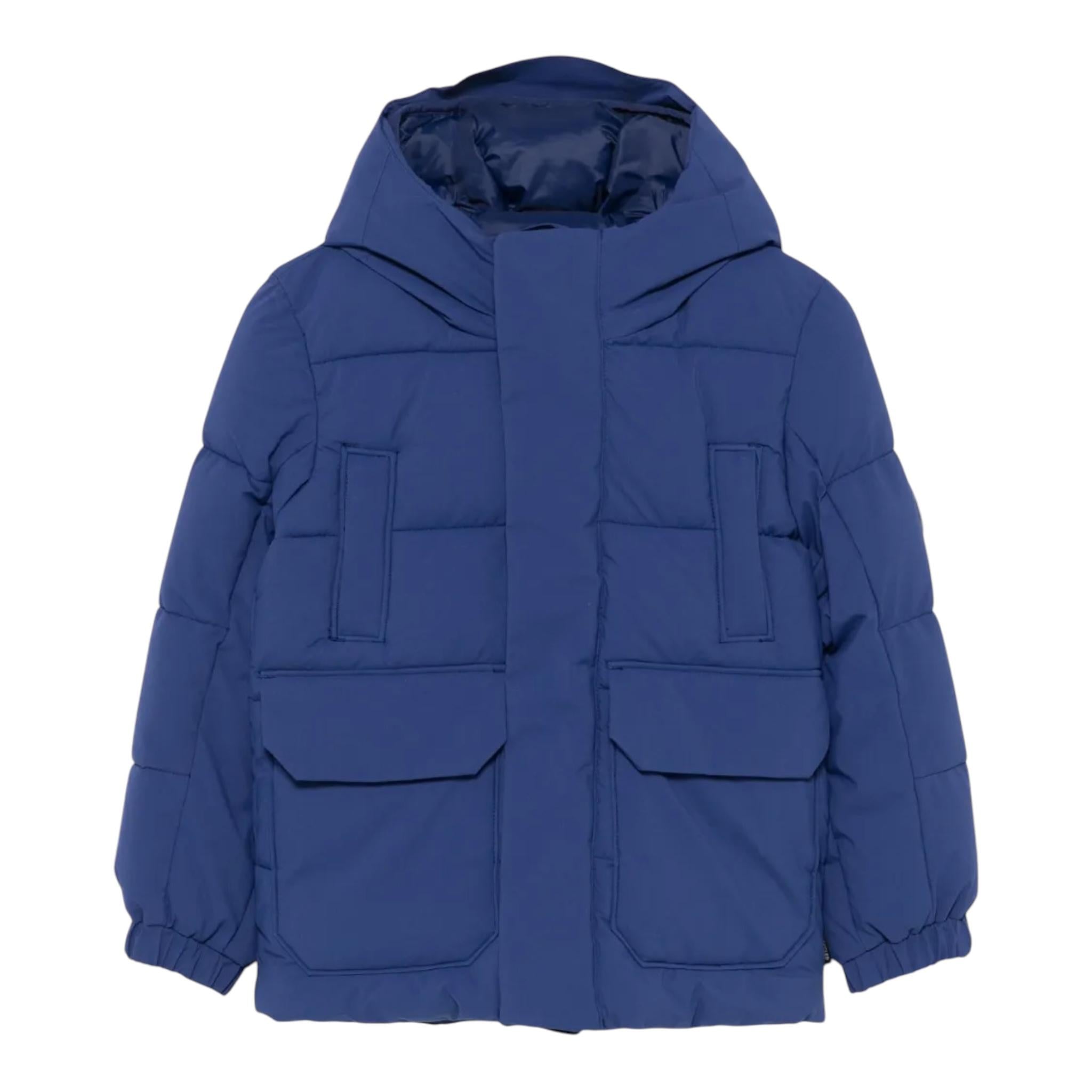 SAVE THE DUCK giubbino tinta unita con cappuccio Blu per Bambino P41866B BLU SAVE THE DUCK 