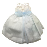 March Einfarbiges ärmelloses Kleid mit hellblauem Tüll für Baby Mädchen