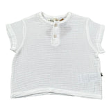 Petit Indi T-Shirt Tinta Unita con Bottoni per Neonato AA25B2814 BIANCO PETIT INDI 