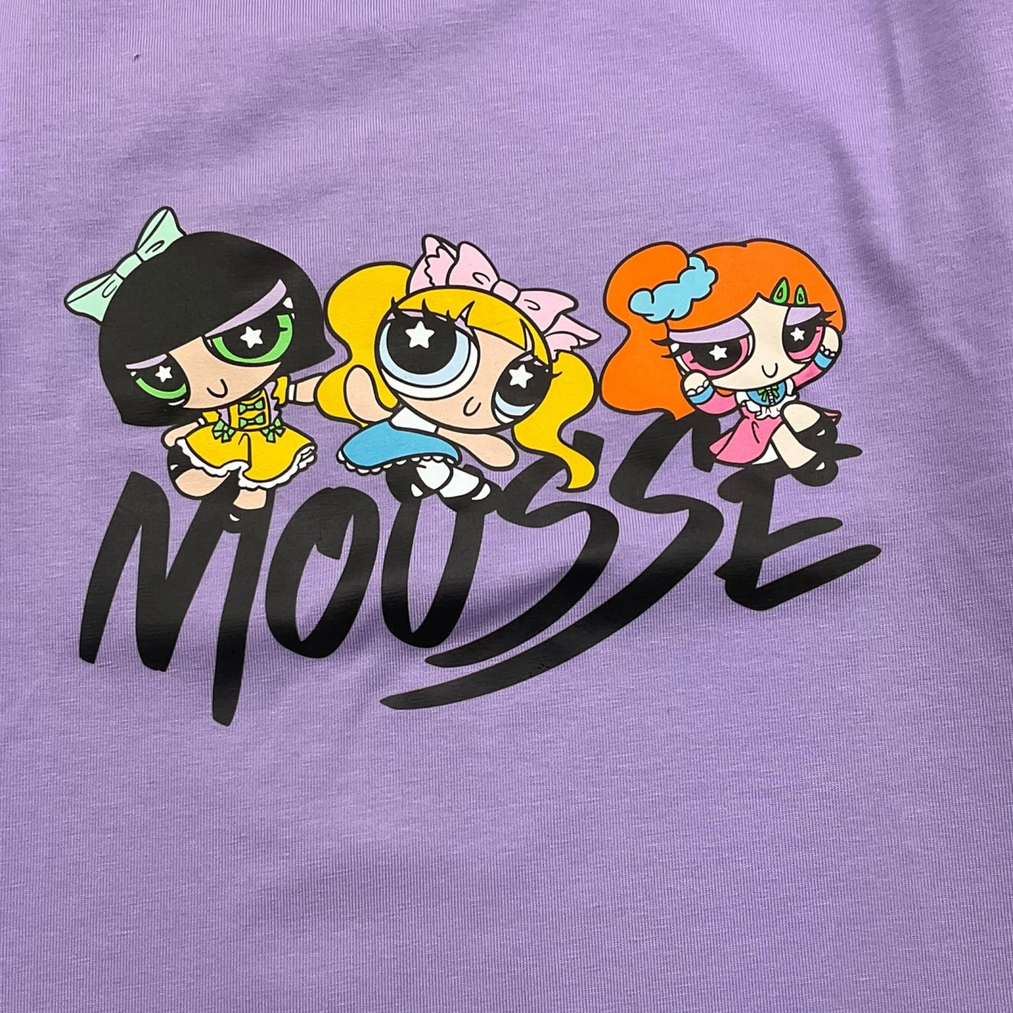 MOUSSE shirt girocollo tinta unita con stampa Viola per Bambina HKTL362L1 VIOLA MOUSSE 