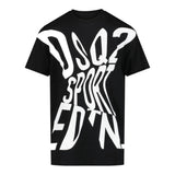 Dsquared2 T-Shirt Girocollo Tinta Unita con Stampa per Bambino DQ2525XX NERO DSQUARED2 