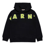 MARNI felpa chiusa con cappuccio tinta unita con logo Nero per Bambino M01266 NERO MARNI 