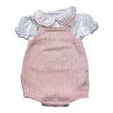 Barcellino Komplett 2-teiliger Shirt-Strampler zweifarbig weiß/rosa für Neugeborene