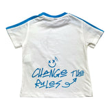 Please T-Shirt Rundhals Kontrastdruck Weiß für Neugeborene