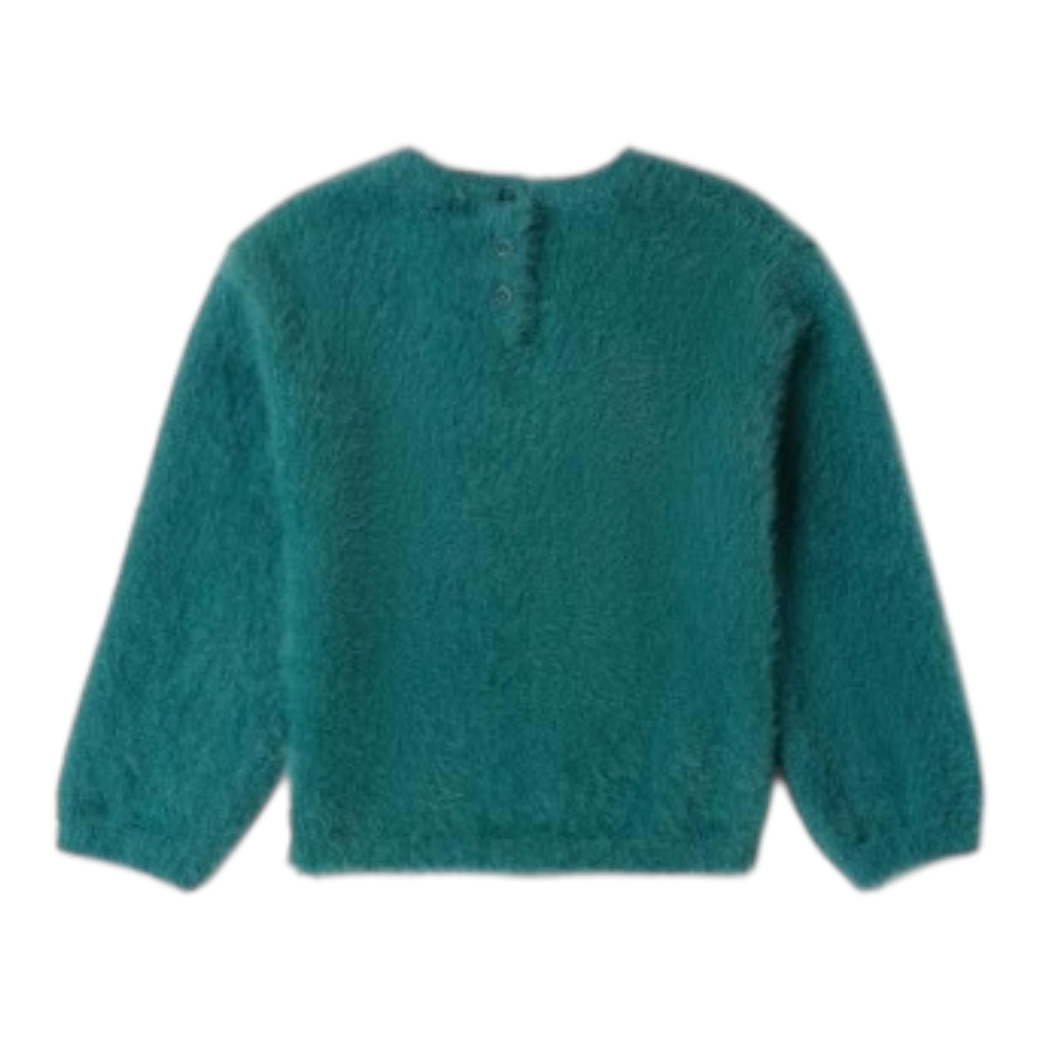 SARABANDA maglia girocllo tinta unita con stampa Verde per Bambina 0A204 VERDE SARABANDA 