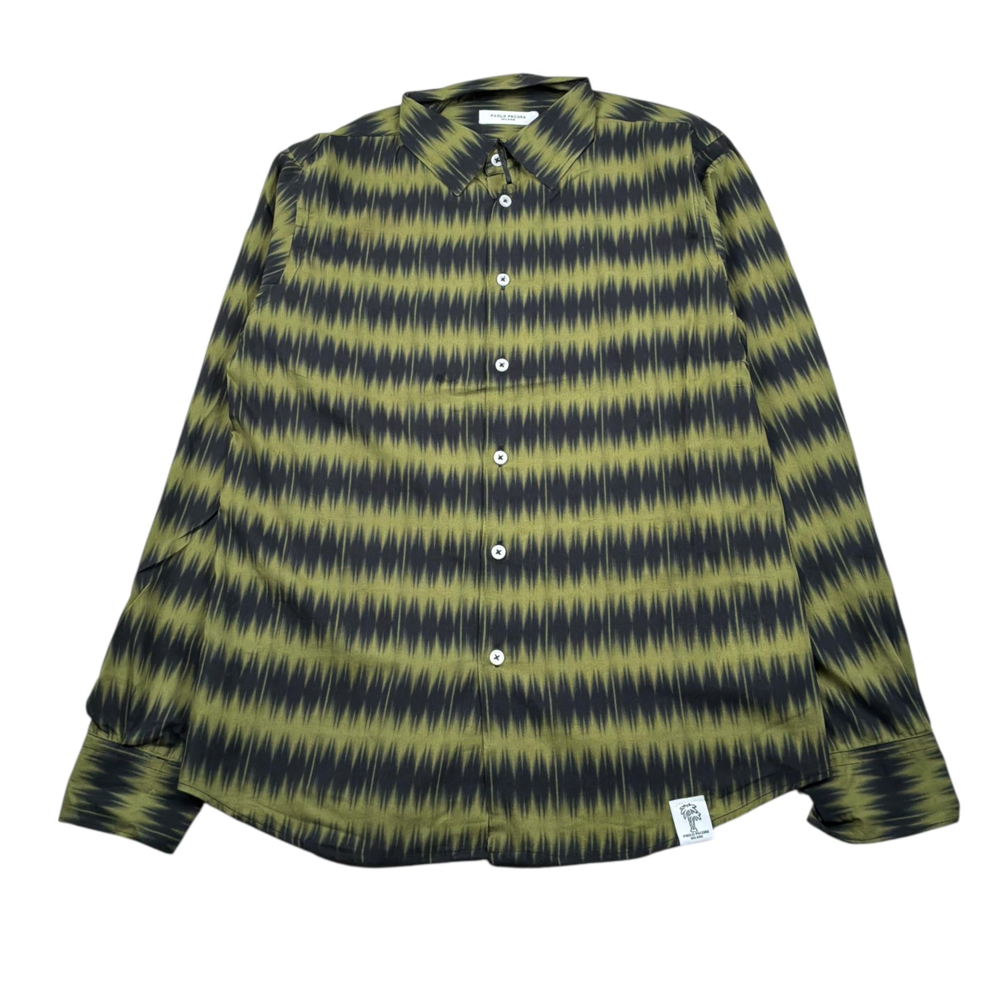 Paolo Pecora Camicia Manica Lunga Stampa Fantasia Verde per Bambino PP3702 VERDE PAOLO PECORA 