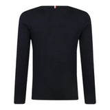 TOMMY HILFIGER shirt girocollo tinta unita con stampa in contrasto Nero per Bambino KS0KS00202X NERO TOMMY HILFIGER 