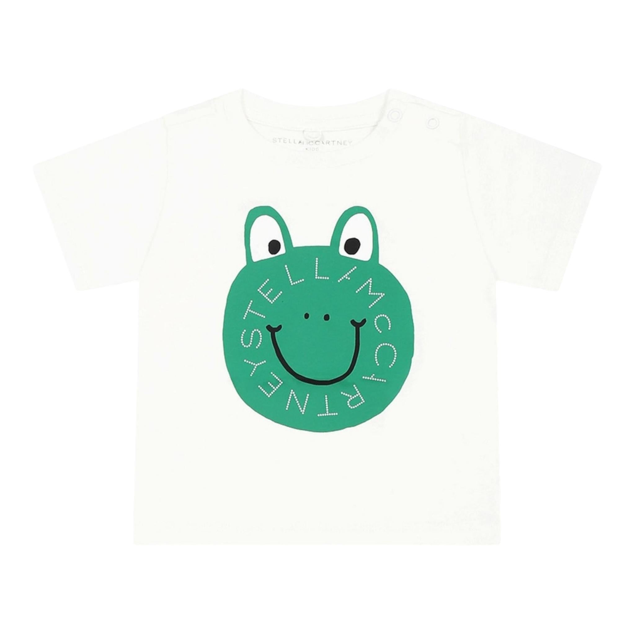 Stella Mccartney T-Shirt Girocollo Tinta Unita con Stampa per Neonata TW8S31N BIANCO STELLA McCARTNEY 
