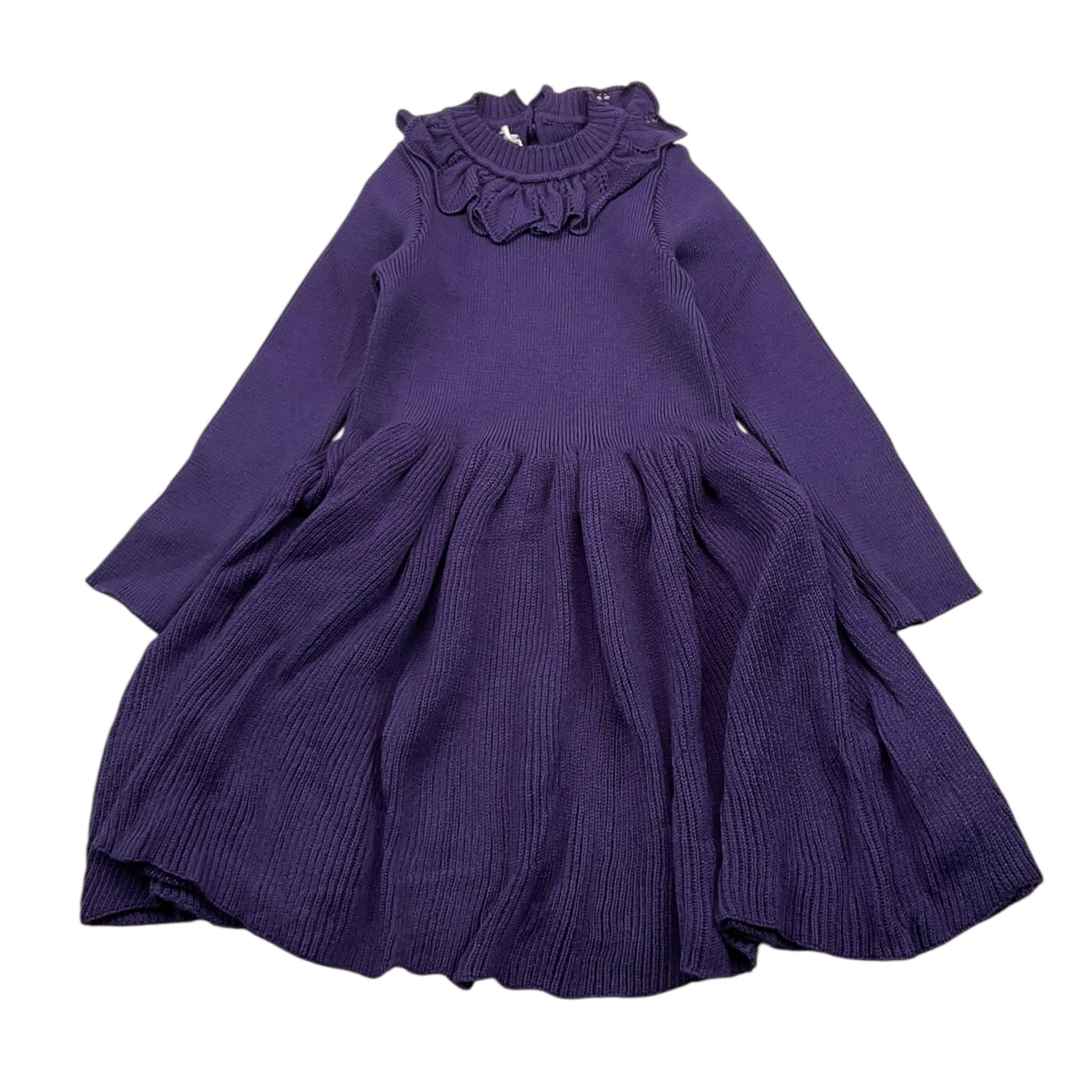 LE COCONNE abito manica lunga tinta unita Viola per Bambina LCN1897 VIOLA LE COCONNE 