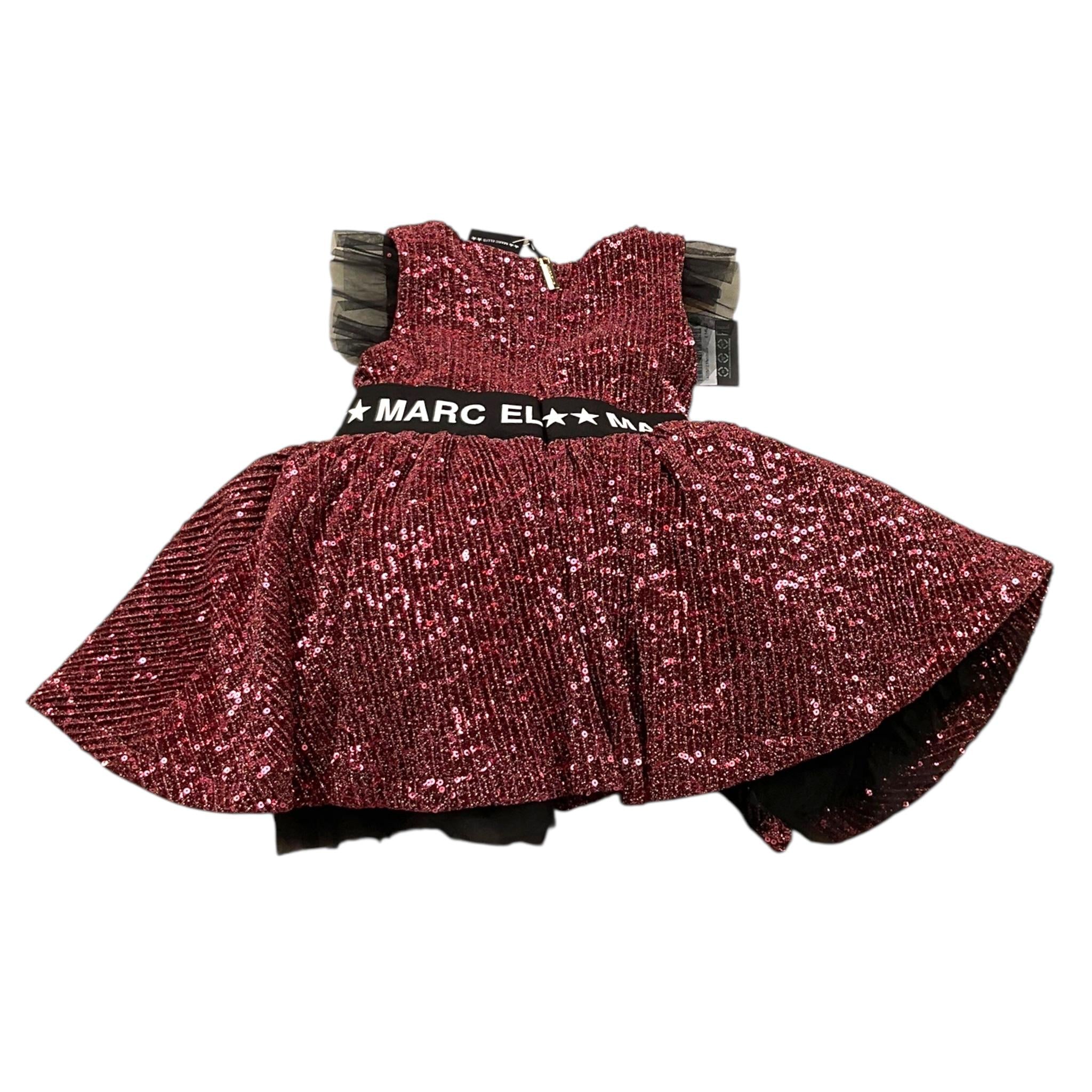 MARC ELLIS abito giromanica tinta unita paillettato Fuxia per Neonata JMNDR15795 FUXIA MARC ELLIS 