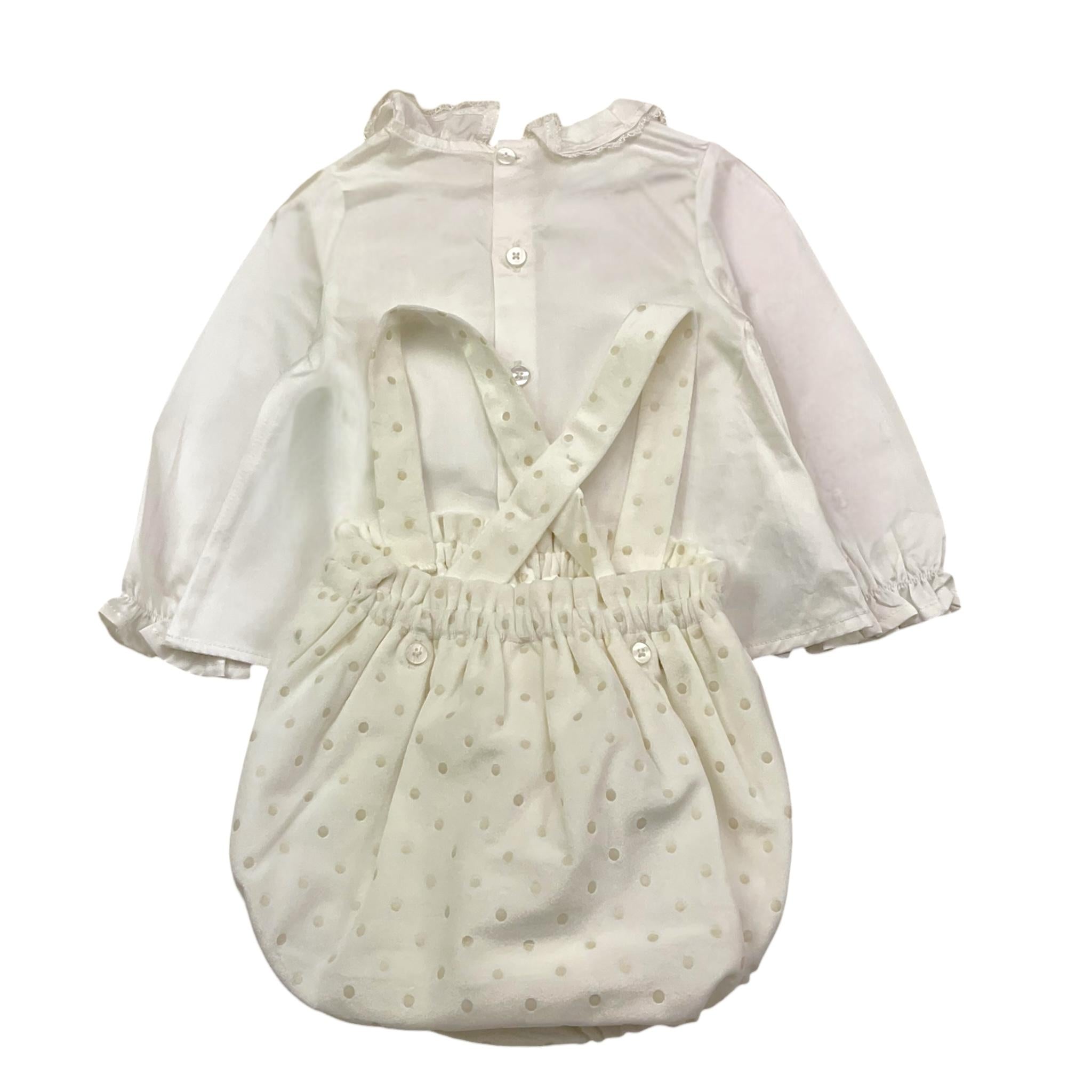 MAYORAL completo 3pz cardigan-camicia-salopette Bianco per Neonata 2245 BIANCO MAYORAL 
