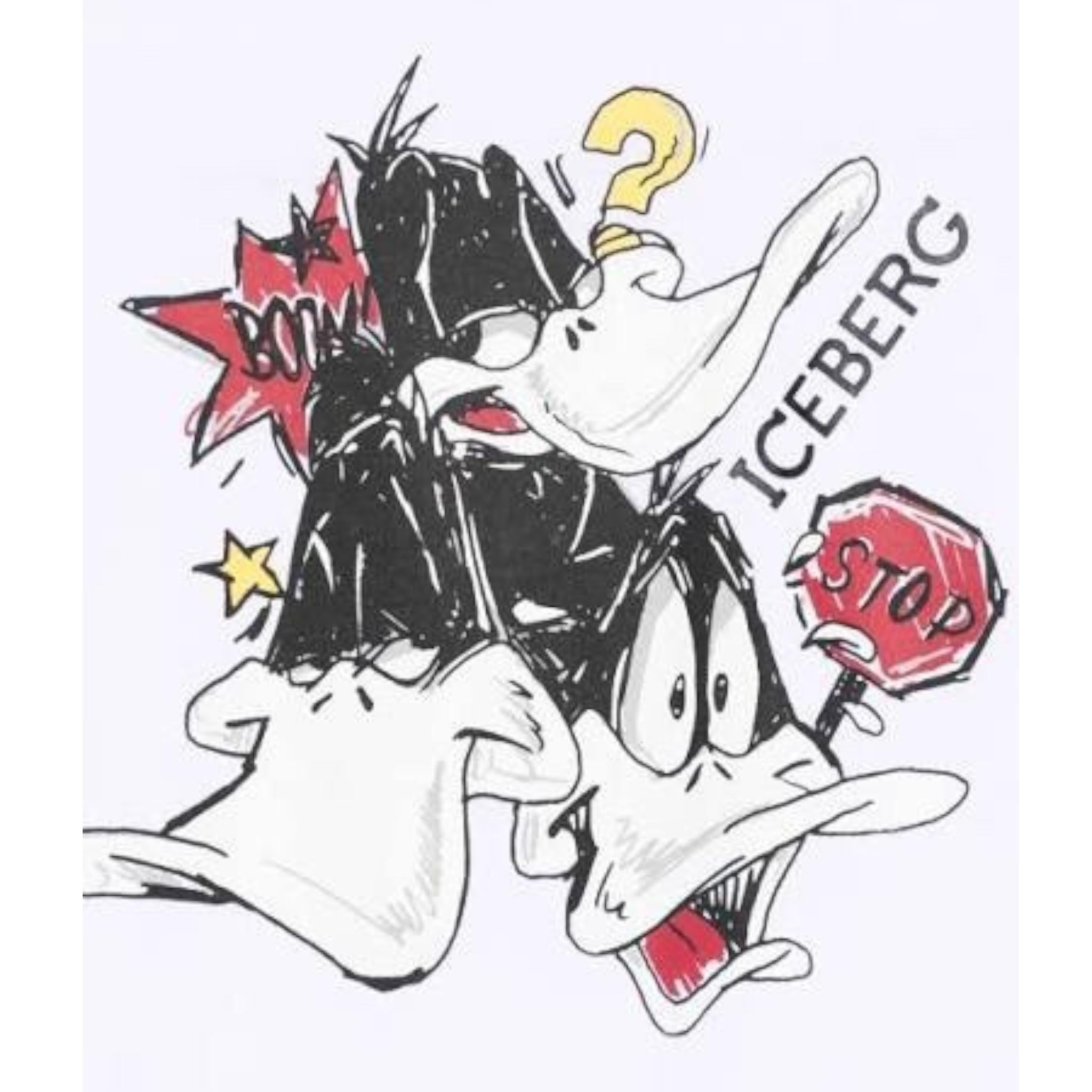 Iceberg T-Shirt Girocollo Tinta Unita con Stampa per Bambino TSICE5107J BIANCO ICEBERG 